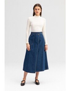 Touché Privé Dvojradová džínsová sukňa