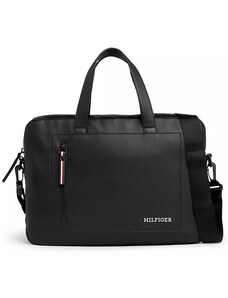 Pracovná taška Tommy Hilfiger - TH Pique Slim Computer Bag - BDS/002 Black (TH)