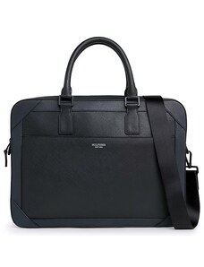 Elegantná kožená pracovná taška Tommy Hilfiger - TH Leather Slim Small Laptop Bag - BDS/002 Black (TH)