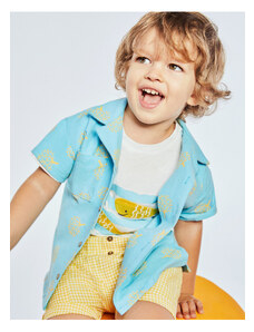 Koton Chlapčenská žltá vzorovaná košeľa