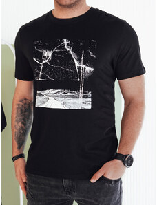 Pánske tričko s potlačou čiernej farby Dstreet RX5500
