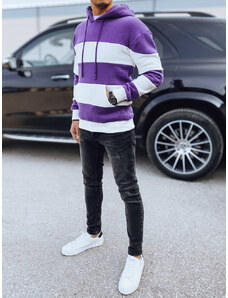 Men's purple-white striped hoodie Dstreet