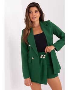 MladaModa Elegantný komplet saka a sukne model 21527 zelený