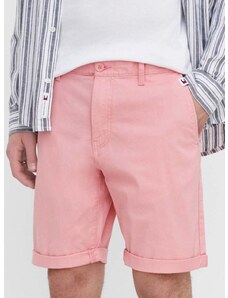 Šortky Tommy Jeans pánske, ružová farba, DM0DM18812
