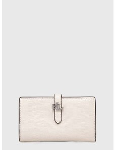 Kožená peňaženka Lauren Ralph Lauren dámsky, biela farba, 432935230