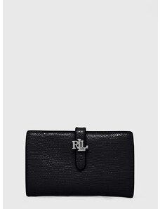Kožená peňaženka Lauren Ralph Lauren dámsky,čierna farba,432935230