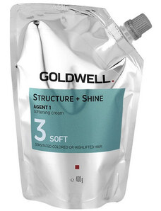 Goldwell Structure + Shine Agent 1 Softening Cream 400ml, 3 - soft - citlivé, farbené alebo zosvetľované vlasy