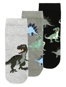 Lindex Ponožky sivá / svetlosivá / zelená / čierna