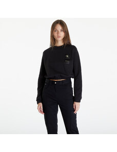 Dámska mikina Calvin Klein Jeans Satin Boxes Crewneck Sweatshirt Black