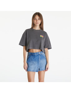 Tommy Hilfiger Dámské tričko Tommy Jeans Oversized Cropped Summer Flag Tee Black