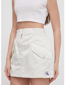 Sukňa Calvin Klein Jeans biela farba,mini,puzdrová,J20J223317