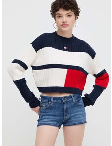 Bavlnený sveter Tommy Jeans béžová farba,tenký,DW0DW18117