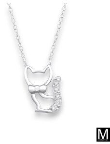 Strieborný náhrdelník "Mačka"