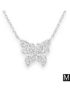 Strieborný náhrdelník "Motýľ"