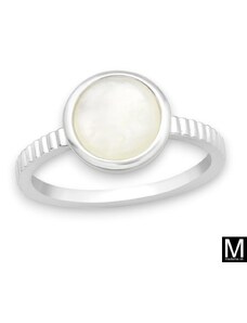 Strieborný prsteň "Biely Opál"