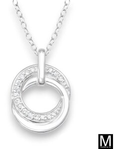 Strieborný náhrdelník "Dvojitý kruh"