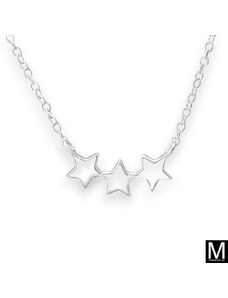 Strieborný náhrdelník "Tri hviezdy"