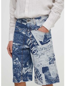 Rifľové krátke nohavice Versace Jeans Couture pánske, tmavomodrá farba, 76GAD51C DW074SS0