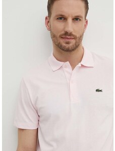 Polo tričko Lacoste pánsky, ružová farba, jednofarebný