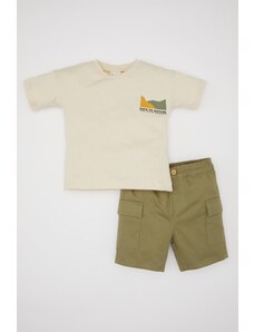 DeFacto Baby Boy Prírodné tričko s krátkym rukávom Šortky 2-dielna súprava C3428a524sm