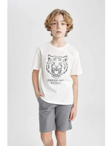DeFacto Chlapčenské tričko s krátkym rukávom s potlačou, súprava 2 kusov C0604a824sm