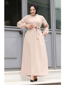 Tesettür Dünyası Prevládajúce hidžábové šaty s golierom v páse TSD240313