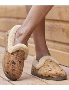 Hrejivé papuče z imitácie zamatu Atlas for Men HNEDÁ