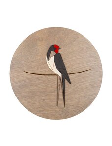 BeWooden Drevená dekorácia Red Swallow Wooden Image