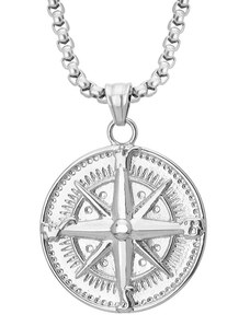Manoki Pánský ocelový náhrdelník Jacopo - větrná růžice, kompas