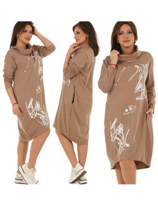 Fashionweek Dámske šaty pohodlné teplákové šaty oversized s grafikou MF652