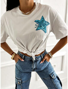 Starstyle Vyšívané tričko zdobené flitrami STAR