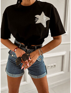 Starstyle Vyšívané tričko zdobené flitrami STAR