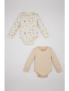 DeFacto Dievčatko s obálkovým golierom pre novorodencov so vzorom 2-dielne s dlhým rukávom na zapínanie C1600a524sp