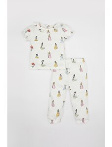 DeFacto Baby Girl Disney Princezná súprava česaného bavlneného pyžama s krátkym rukávom C2031a524sm