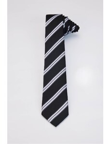 Tudors Klasická vzorovaná čierna kravata s vreckovkou