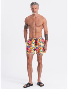 Ombre Clothing Pánske plavecké šortky s nápismi - viacfarebné V14 OM-SRBS-0125