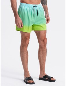 Ombre Clothing Pánske plavecké šortky s ombre efektom - svetlo tyrkysové V19 OM-SRBS-0125