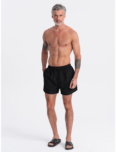 Ombre Clothing Pánske plavecké šortky - čierne V25 OM-SRBS-0125