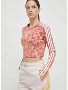 Tričko s dlhým rukávom adidas Originals dámske, ružová farba, IY0779