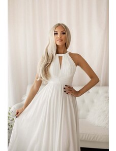 Paris Style Biele dlhé šaty s holým chrbtom Myriam