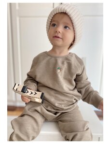 Cigit Acorn Embroidered Sweat Suit 0-4 Years Mink