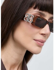 Slnečné okuliare Balenciaga BB0096S dámske, hnedá farba