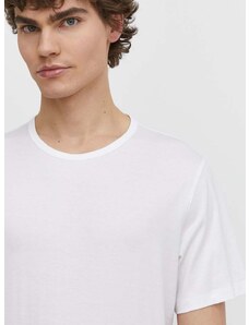 Bavlnené tričko Theory pánsky, biela farba, jednofarebný