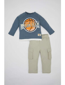 DeFacto Chlapčenské športové tričko z česanej bavlny s dlhým rukávom, 2-dielna súprava C2206a5in87mc