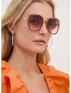 Slnečné okuliare Guess dámske, ružová farba