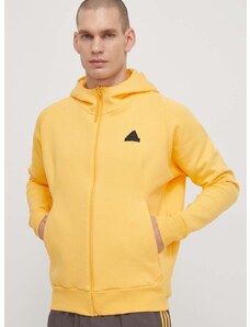 Mikina adidas Z.N.E pánska, žltá farba, s kapucňou, s potlačou, IR5237