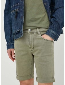 Rifľové krátke nohavice G-Star Raw pánske, zelená farba