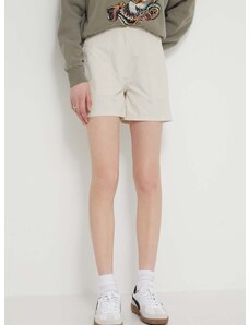 Šortky Tommy Jeans dámske,béžová farba,jednofarebné,vysoký pás,DW0DW17971