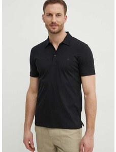 Bavlnené polo tričko Liu Jo čierna farba, jednofarebný