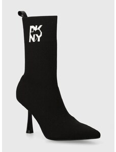 Členkové topánky Dkny Sansa dámske, čierna farba, na vysokom podpätku, K2490325